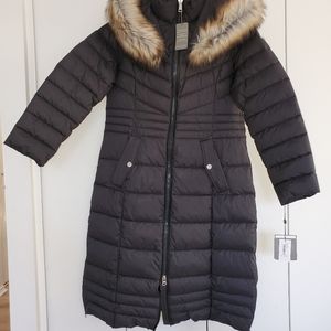 NWT Faux-fur-trim Hooded Puffer Coat